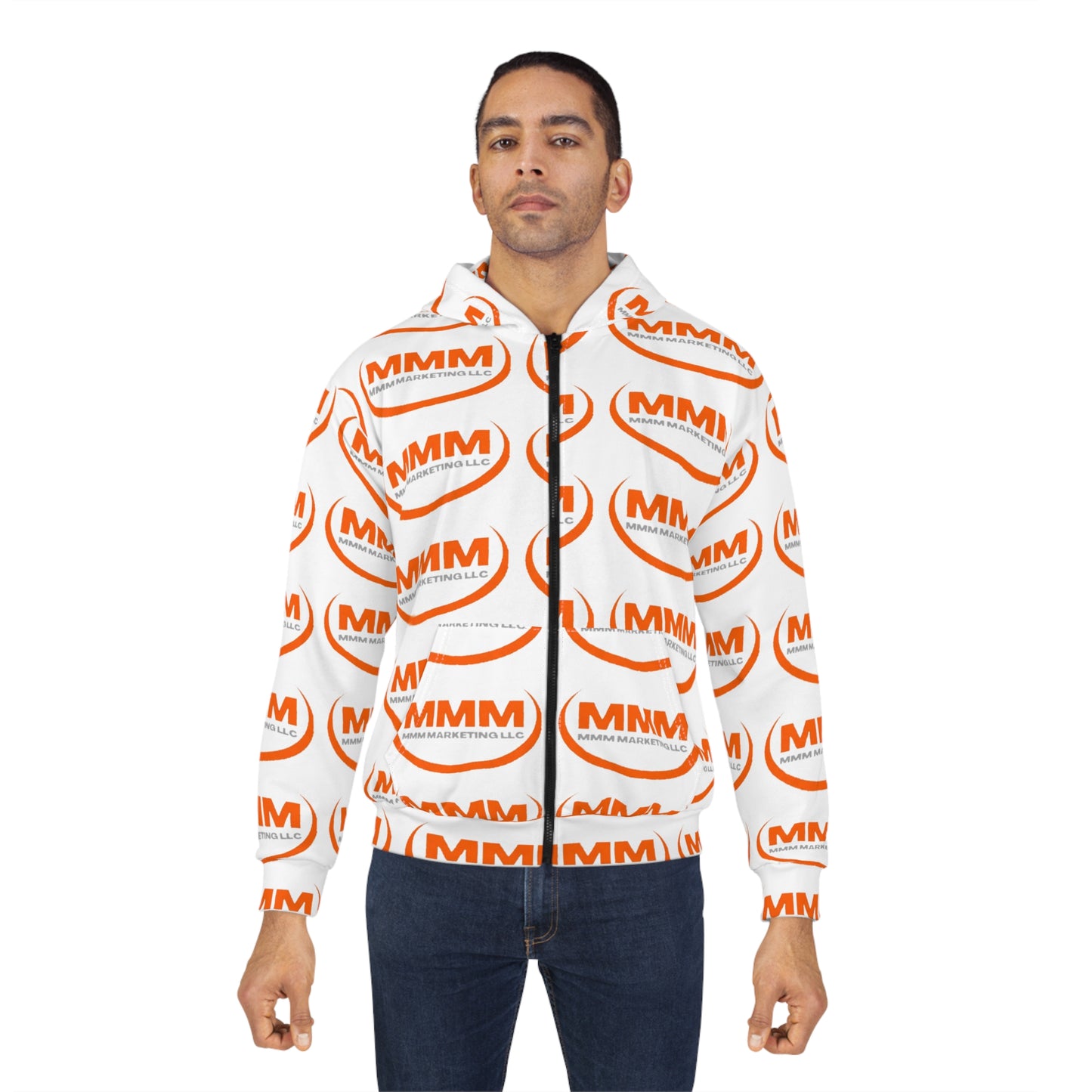 MMM Logo Unisex Zip Hoodie, Stylish Streetwear, Casual Zip Up, Perfect for Gifting, Everyday Wear, Cozy Layering